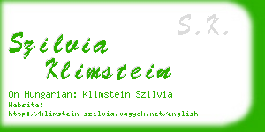 szilvia klimstein business card